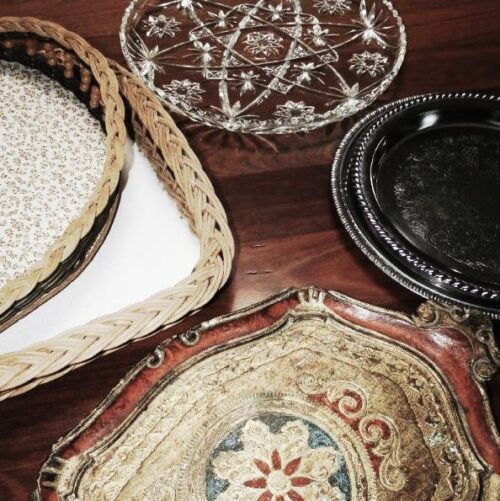 Vintage hire trays and platters