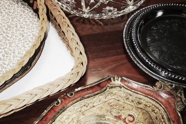 Vintage hire trays and platters