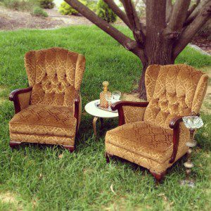 brocade arm chair vintage hire