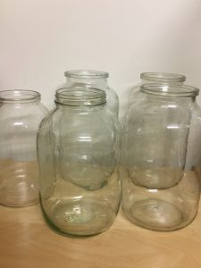 glass bottles and jars