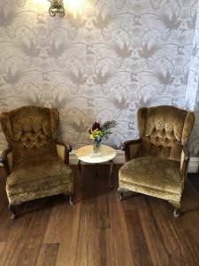 lounge chairs… brocade armchairs